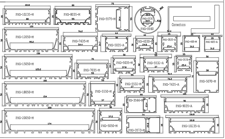 Pxg-1616b-90 Factory Price LED Aluminum Channel Profile for LED Strip Lights